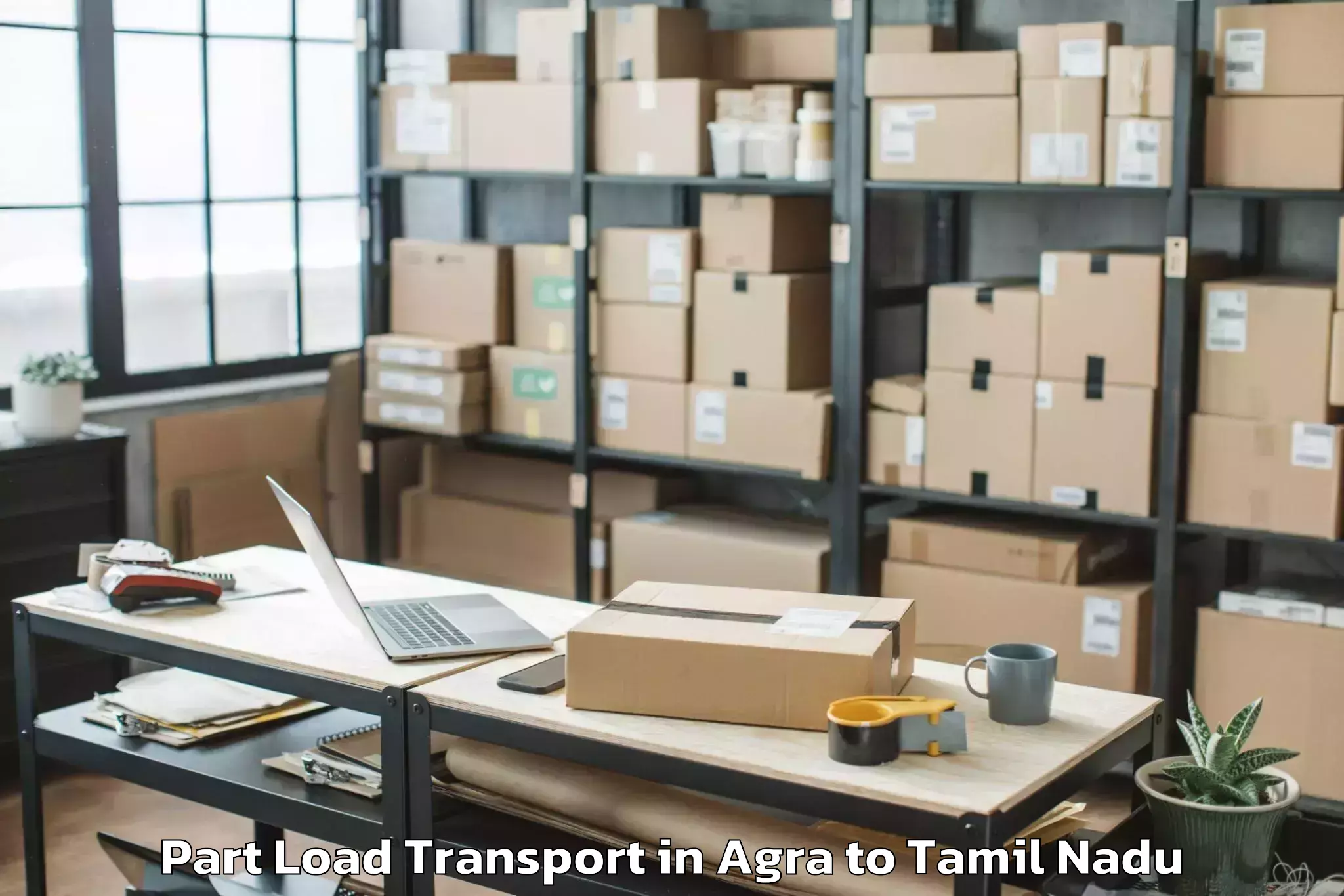 Book Agra to Tirupparangunram Part Load Transport Online